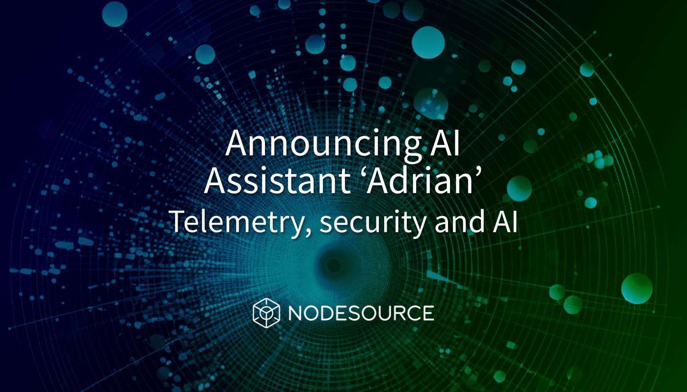 NodeSource's tweet card. Nodesource made two big announcements: the private beta of its groundbreaking AI Assistant, "Adrian," and that it’s open-sourcing its Node.js Runtime.