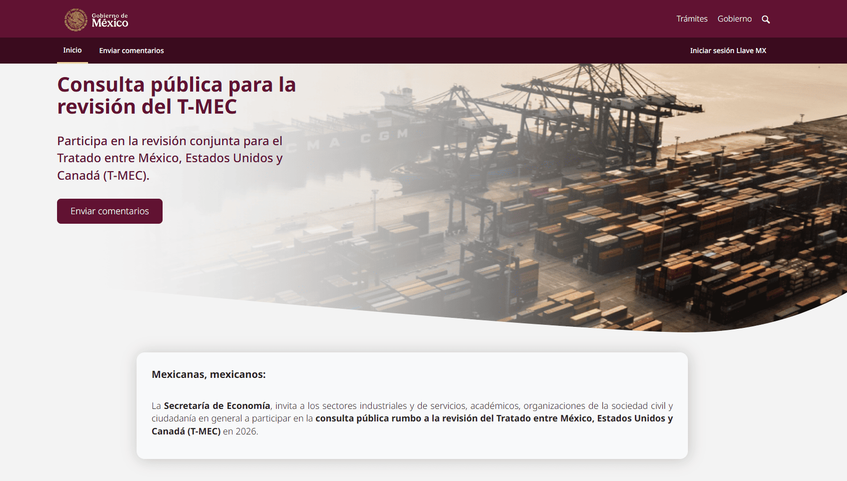 LuisRosendo_'s tweet card. Consulta pública para la revisión del T-MEC