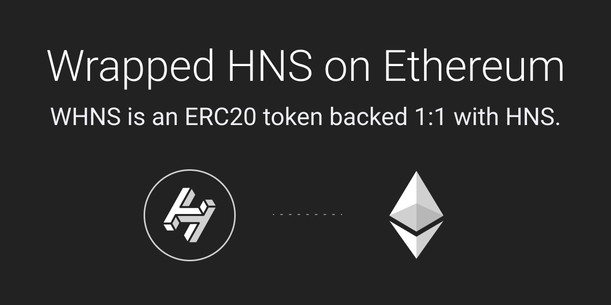NamebaseHQ's tweet card. An ERC20 token backed 1:1 with HNS
