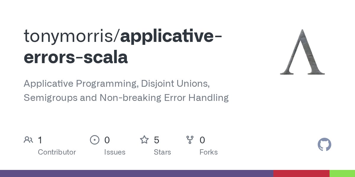JustDeezGuy's tweet card. Applicative Programming, Disjoint Unions, Semigroups and Non-breaking Error Handling - tonymorris/applicative-errors-scala
