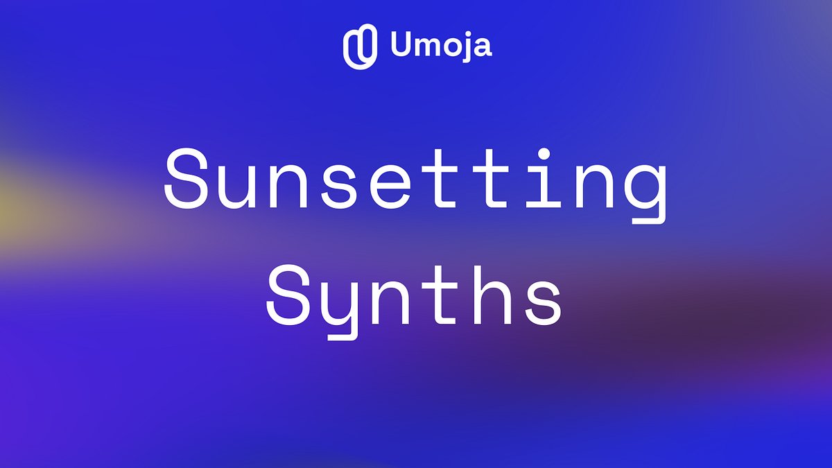 UmojaProtocol's tweet card. Umoja Labs will officially spin down Synths on Friday, April 18th.