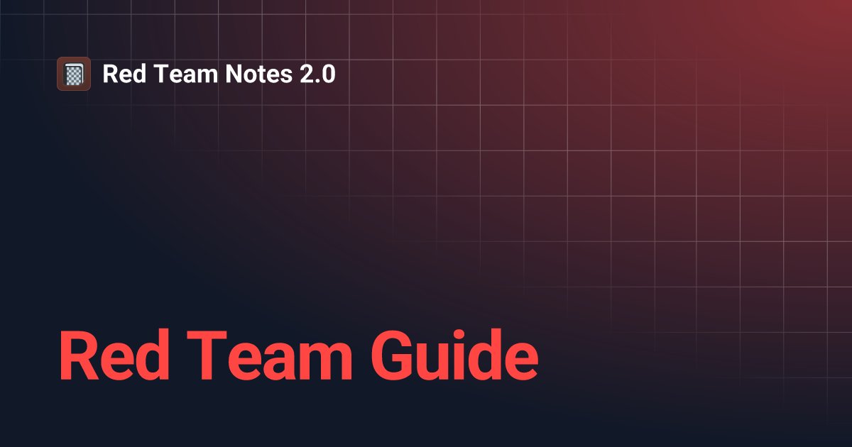 dmcxblue's tweet card. Red Team Guide | Red Team Notes 2.0