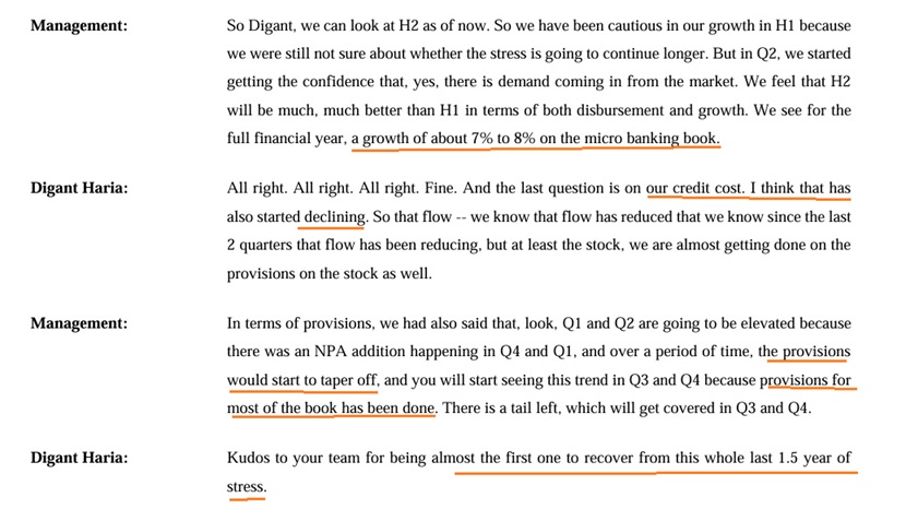 alphaideas's tweet card. Source: Earnings Call of Ujjivan Small Finance Bank Ltd