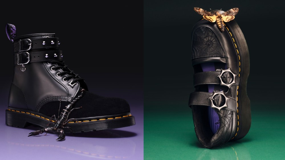 FootwearNews's tweet card. The second installment of Dr. Martens x Wednesday follows the 2024’s debut collection and will be available on Oct. 8.