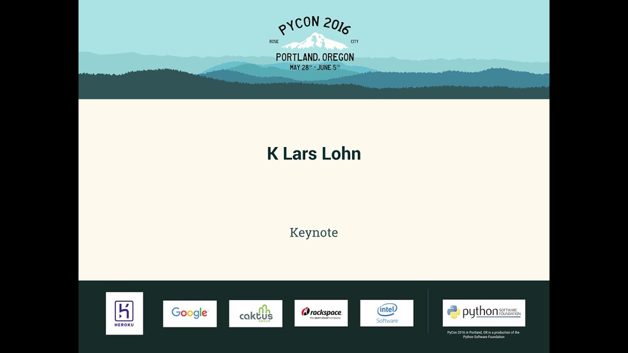 y_shulman's tweet card. K Lars Lohn - Keynote - PyCon 2016