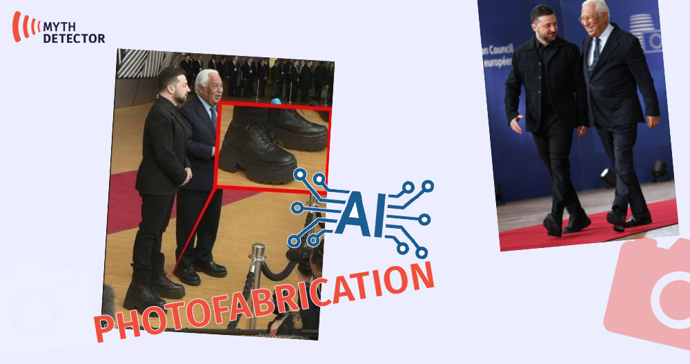 MythDetector's tweet card. On October 26, Georgian- and Russian-language Facebook accounts (1; 2) shared a photo depicting Ukrainian President Volodymyr Zelenskyy and European Council