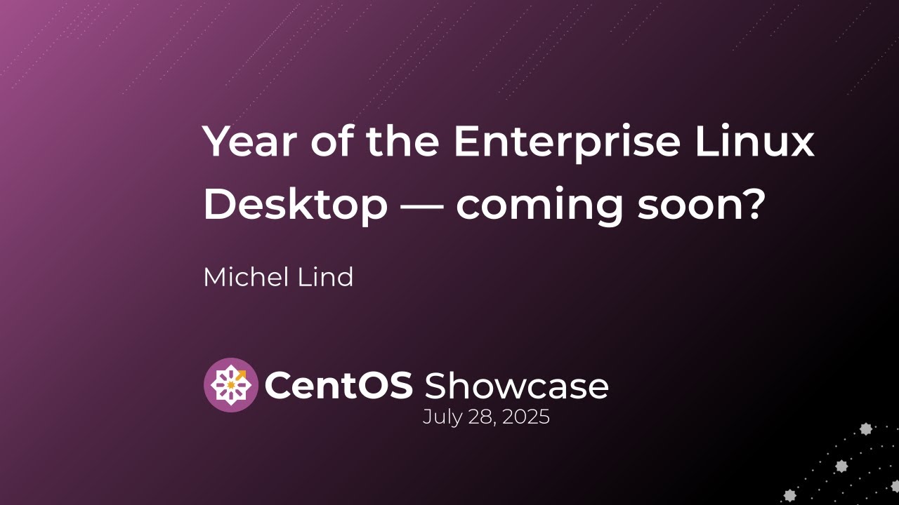 CentOS's tweet card. Year of the Enterprise Linux Desktop—coming soon?