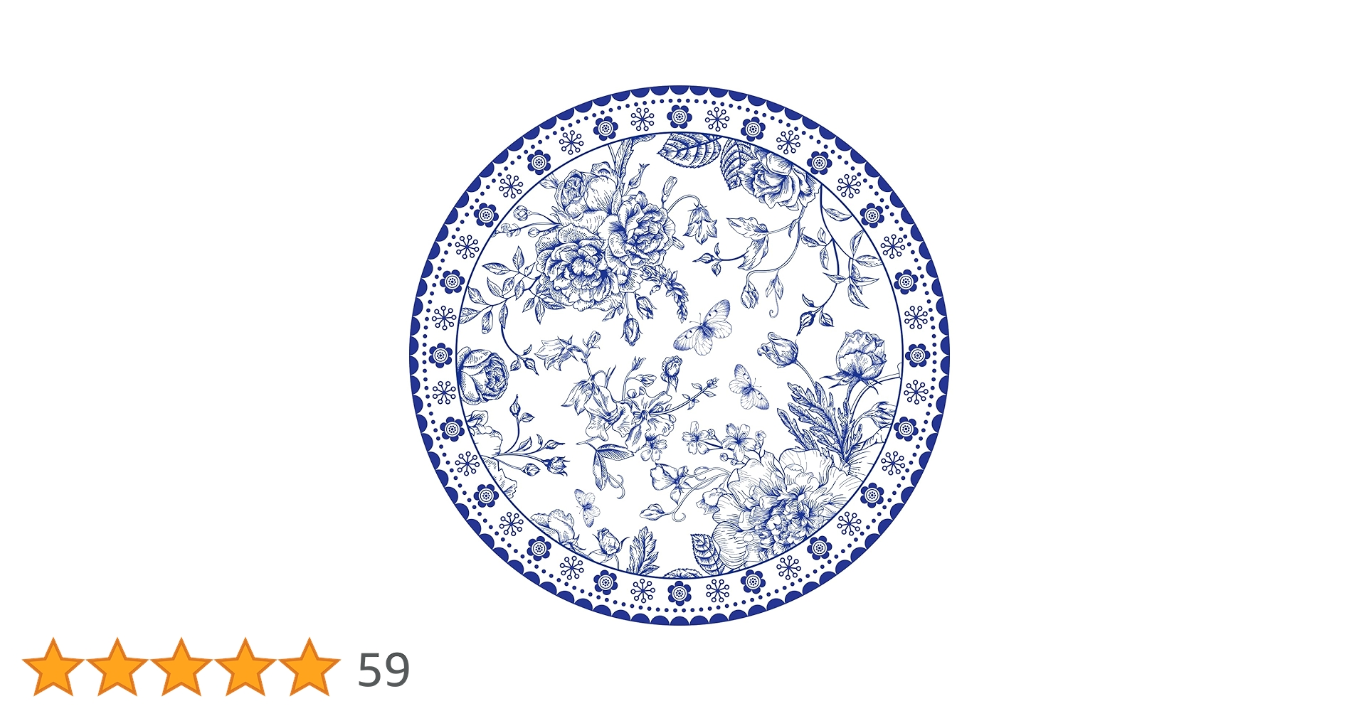 DealsinIND's tweet card. 50 Pcs 14 Inch Blue Floral Paper Place Mats Chinoiserie Round Placemats Flower Disposable Decorat...