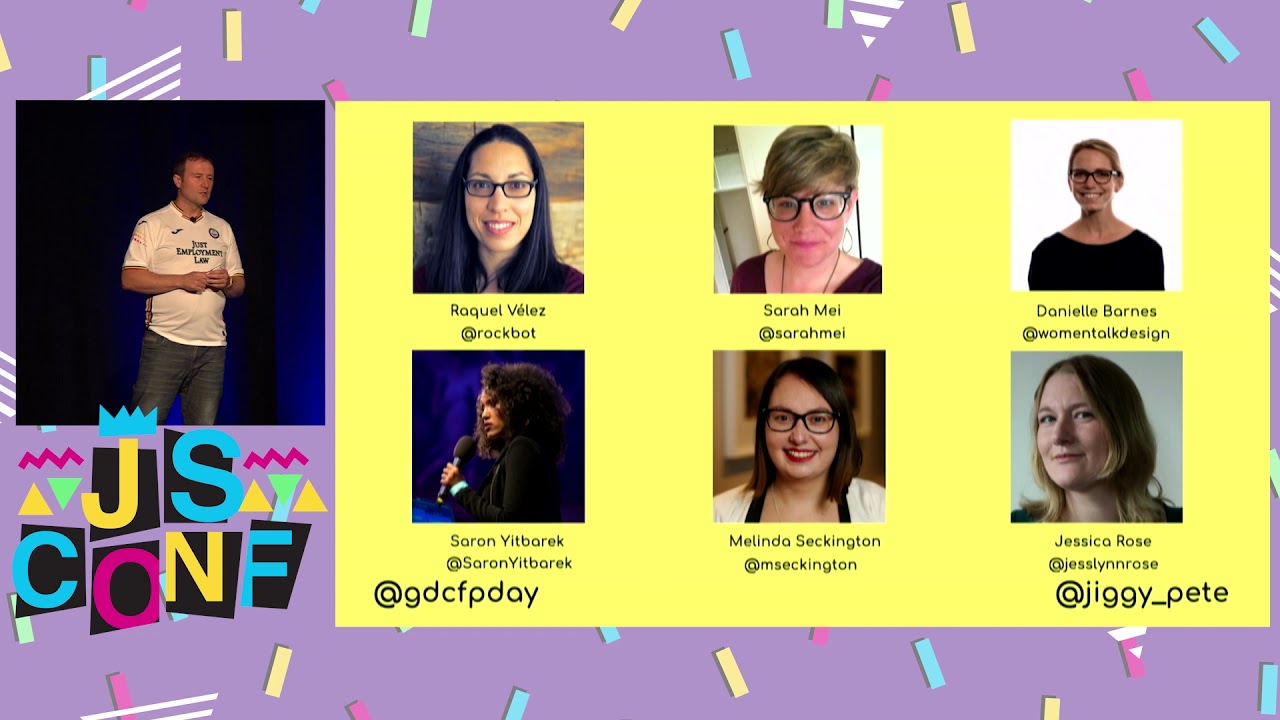 JSConfUS's tweet card. Deliberate, Directed, Positive ACTION! - Peter Aitken - JSConf US 2019