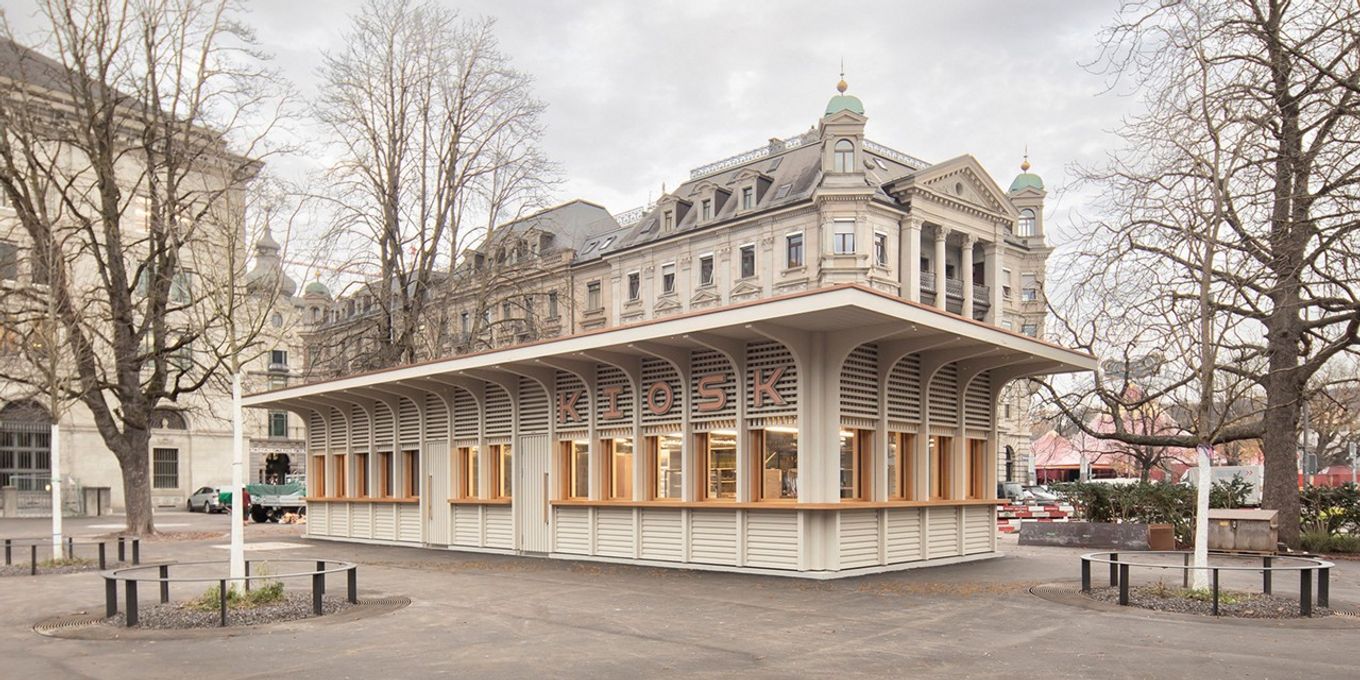 monica_amgwerd's tweet card. Der Bürkliplatz wurde umgebaut, ein neues Kioskgebäude geschaffen. Ab Mitte Dezember gibt es dort Zürcher Leckereien – aber nur «cashless».