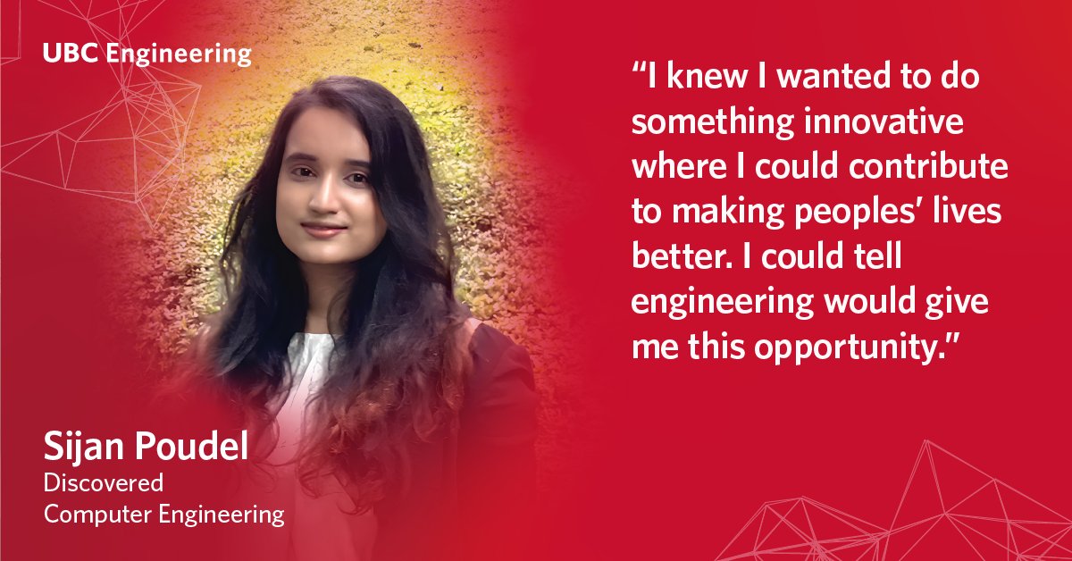 ubcengineering's tweet card. Sijan's experience in computer engineering and her plans after graduation. "I saw computer engineering as a place for me to build interesting technology that can make a difference." Sijan Poudel...