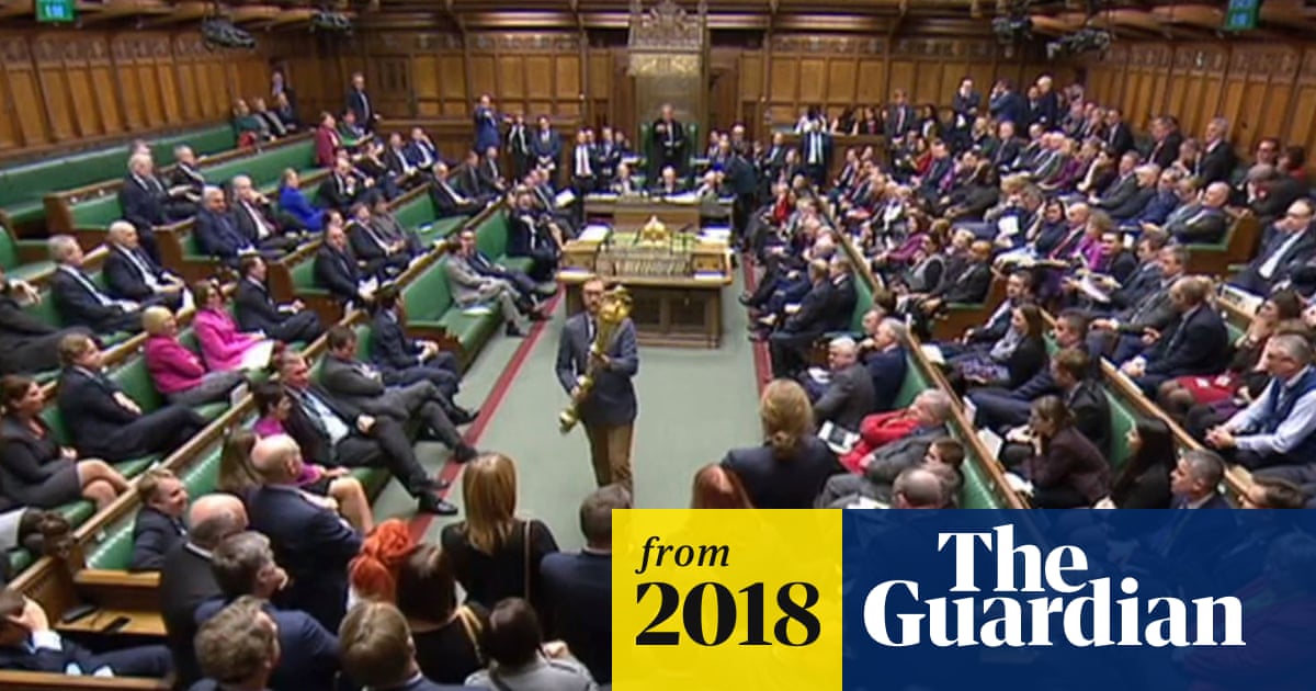 ops_content's tweet card. Lloyd Russell-Moyle waves symbol of Queen’s authority to show anger over debate delay