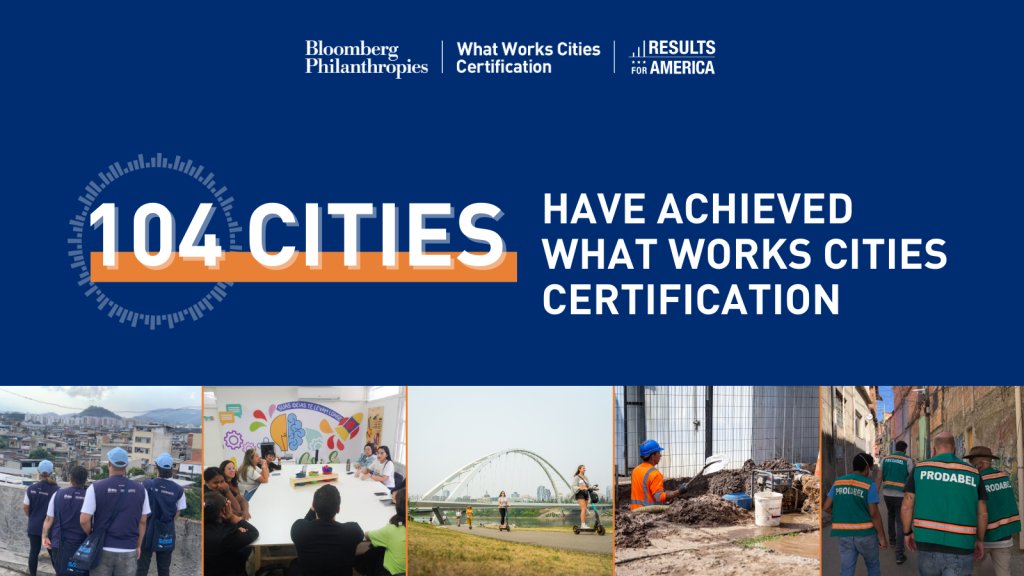 Michael_Nutter's tweet card. Eight U.S., four Canadian, and nine Latin American cities achieve first-ever Certification, marking 104 cities that achieved What Works Cities Certification distinction since the program’s launch in...