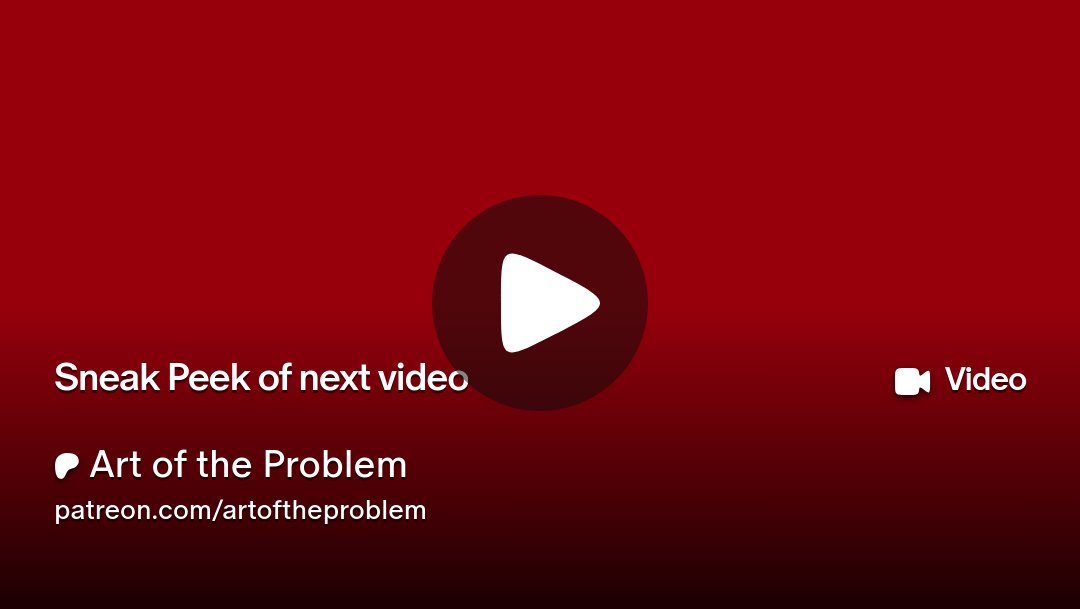 Artoftheproblem's tweet card. Get more from Art of the Problem on Patreon