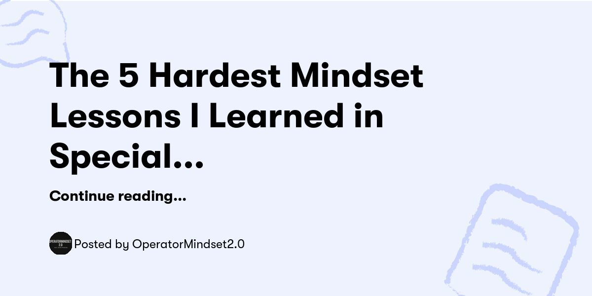 Operatormndset's tweet card. Post by OperatorMindset2.0