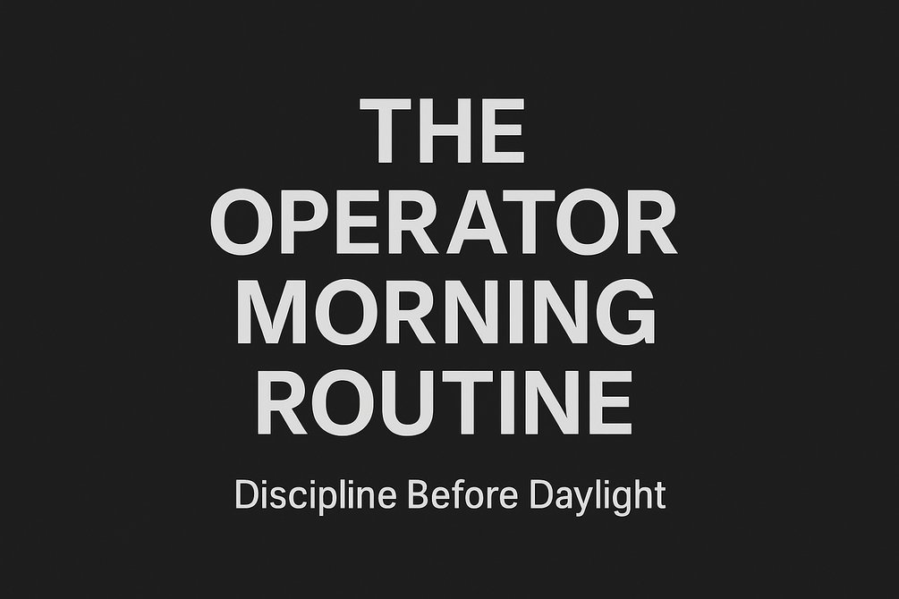 Operatormndset's tweet card. 📌 Product Description: Most people wake up reacting. I wake up to take control. This is the exact morning routine I follow every day as the Managing Director of a high-stakes security company....