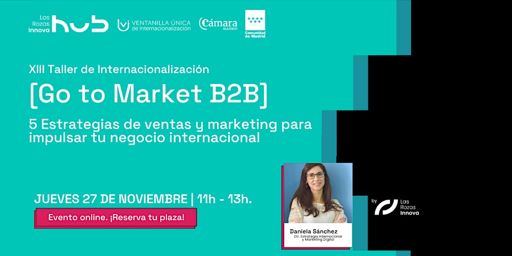 LasRozasInnova's tweet card. Consigue una hoja de ruta clara, práctica y accionable para abordar la salida al exterior con foco comercial y de marketing