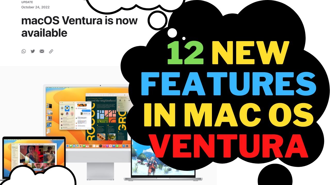 TechyNaseeb's tweet card. 12 New Features in MAC OS 13 Ventura update!- What's new in MAC OS 13...