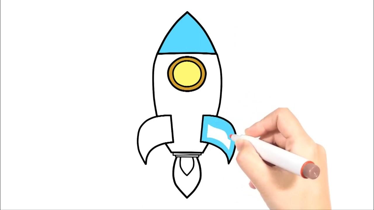 DebuterUnBlog's tweet card. Comment dessiner et colorier une fusée facilement