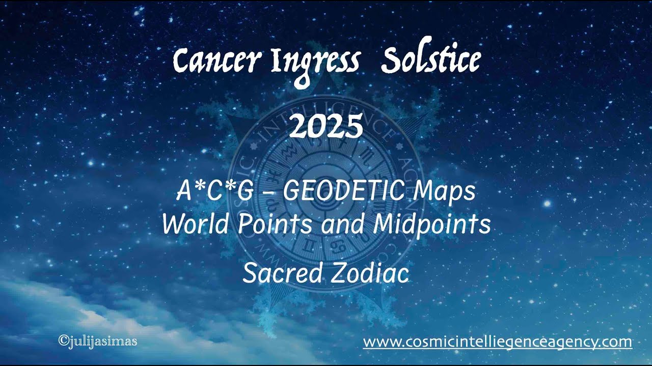 CosmicIntAgency's tweet card. Cancer Ingress 2025: AstroCartoGraphy, Geodetic and Sacred Maps,...