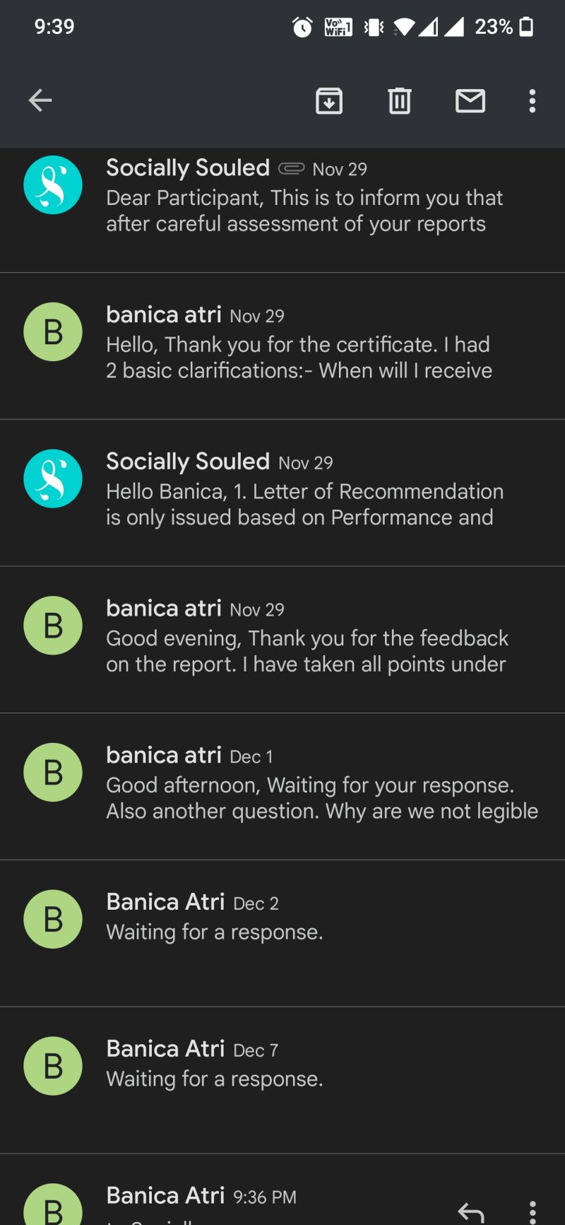 banicaatri1's tweet card. Please Note: This is a long post. I want to bring to everyone's notice the behavior of the organization named Socially Souled LLP, founded by Radhika Goyal and Akul Grover so that others don't face...