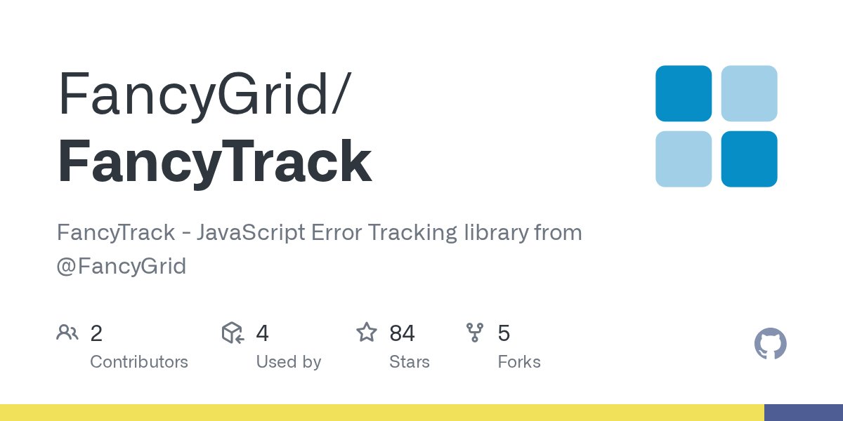 MikhailTatsky's tweet card. FancyTrack - JavaScript Error Tracking library from @FancyGrid - FancyGrid/FancyTrack