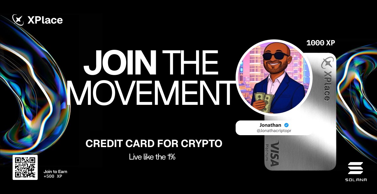 Jonathacriptopr's tweet card. Join the waitlist for XPlace and get your first 500XP. The easiest way to trade, spend and borrow onchain.