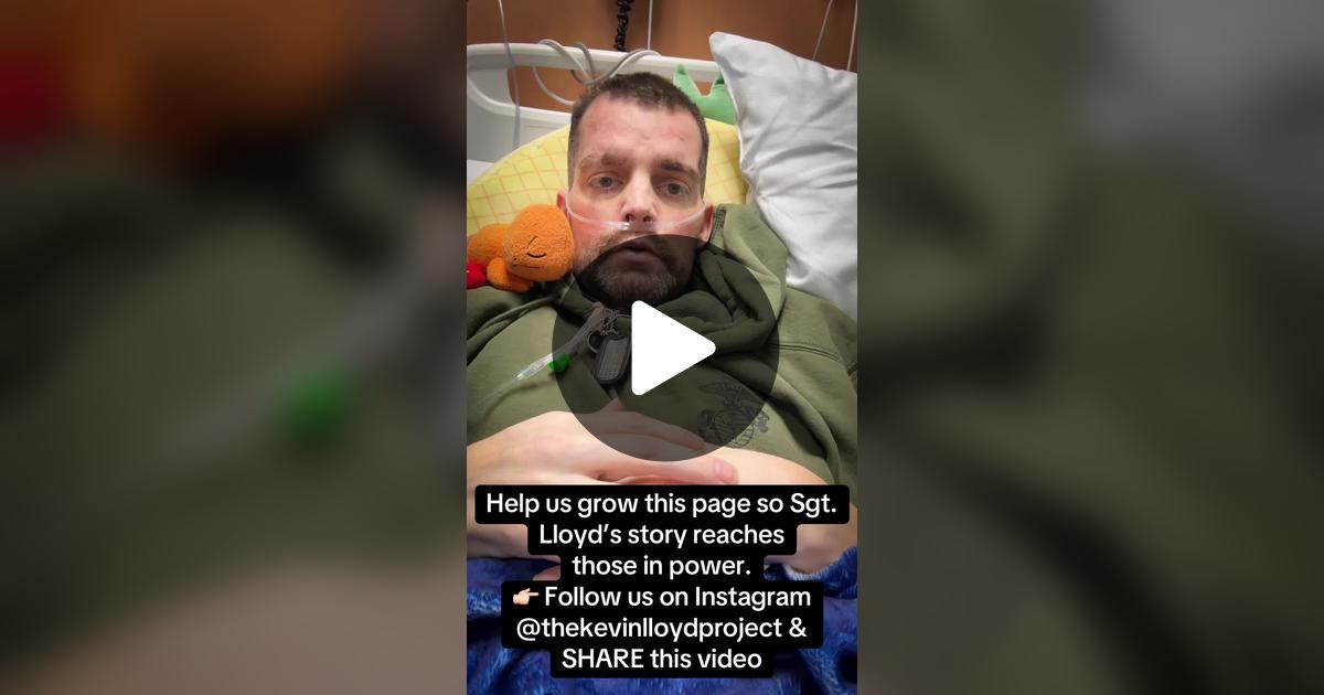 Chris77210009's tweet card. 97.5K likes, 14.5K comments. “Sgt. Kevin Lee Lloyd gave 9 years to the Marine Corps. He was poisoned by burn pits and is now dying of cancer. 🚨 His children will not receive TRICARE or Gold Star...