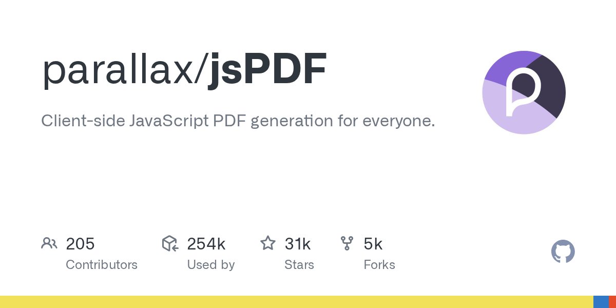 __github__'s tweet card. Client-side JavaScript PDF generation for everyone. - parallax/jsPDF