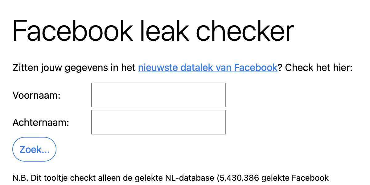 appSASsist's tweet card. Zitten jouw gegevens in het nieuwste datalek van Facebook? Check het hier.