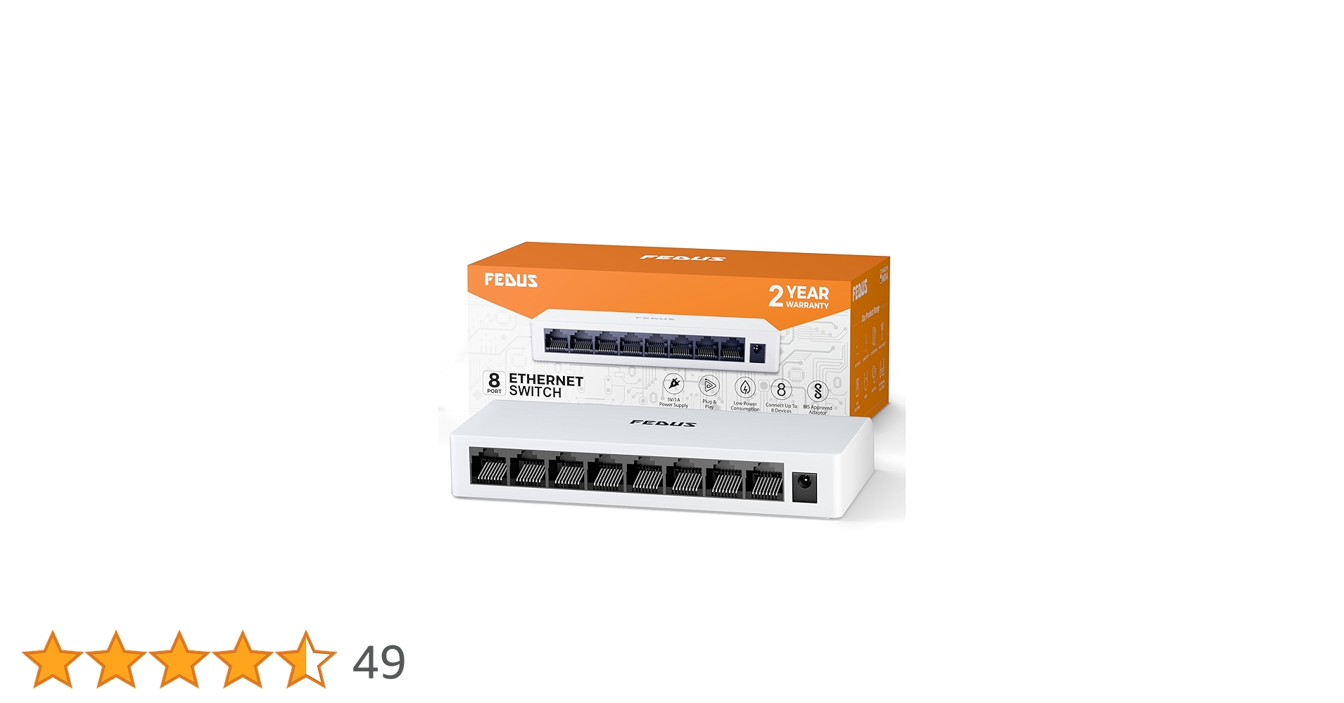 AllDealsInd's tweet card. FEDUS 8-Port Ethernet Splitter 10 to 100Mbps