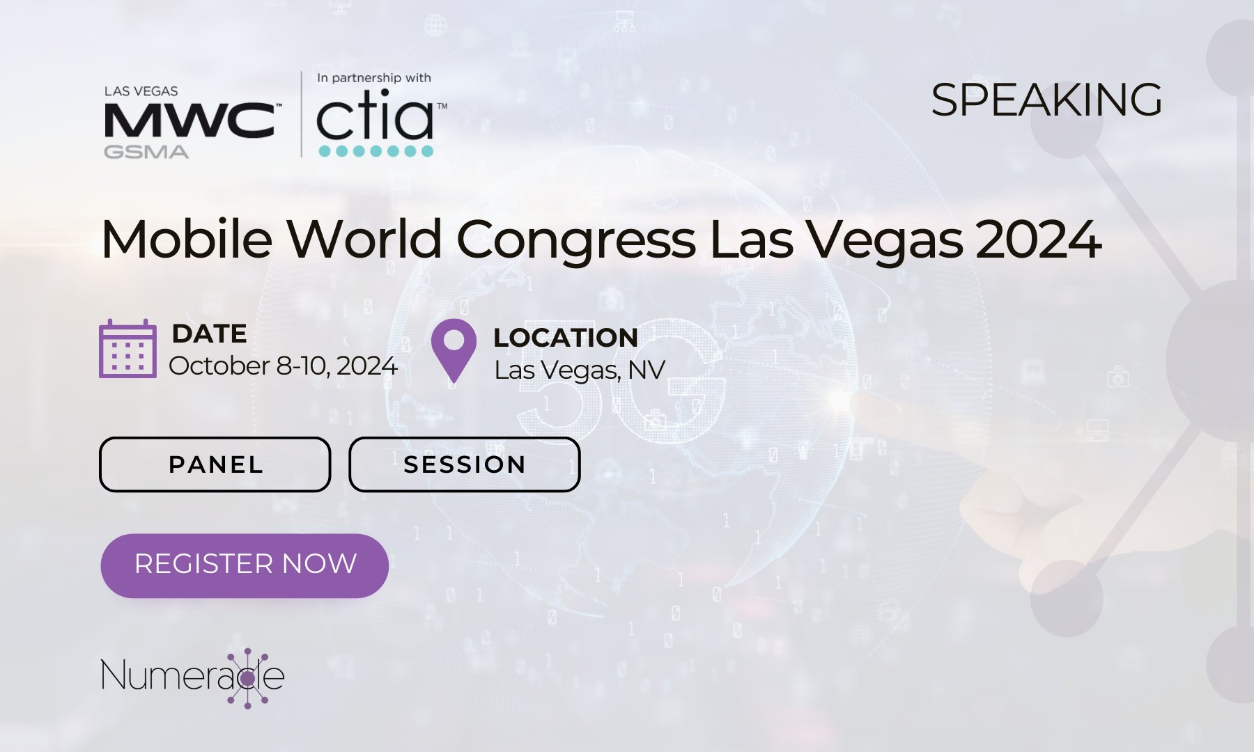 NumeracleInc's tweet card. Join in and register for Numeracle's upcoming event! Numeracle headed to MWC Las Vegas 2024 to discuss building trust and transparency in the voice channel.