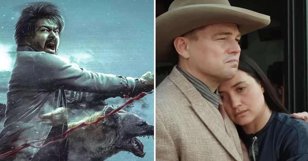 filmfare's tweet card. Actor Vijay's Leo surpassed Martin Scorsese's Killers of the Flower Moon at global box offices in its opening weekend.