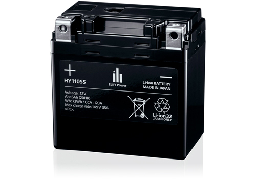 ELIIYPower_PR's tweet card. エリーパワー株式会社は、リチウムイオンバッテリー「HYバッテリーPシリーズ」の新モデル「HY110SS」を発表し、スズキのフラッグシップ大型二輪車「Hayabusa」に標準採用されたと発表した。 高い始動性能・安全性・軽量化を実現した同製品