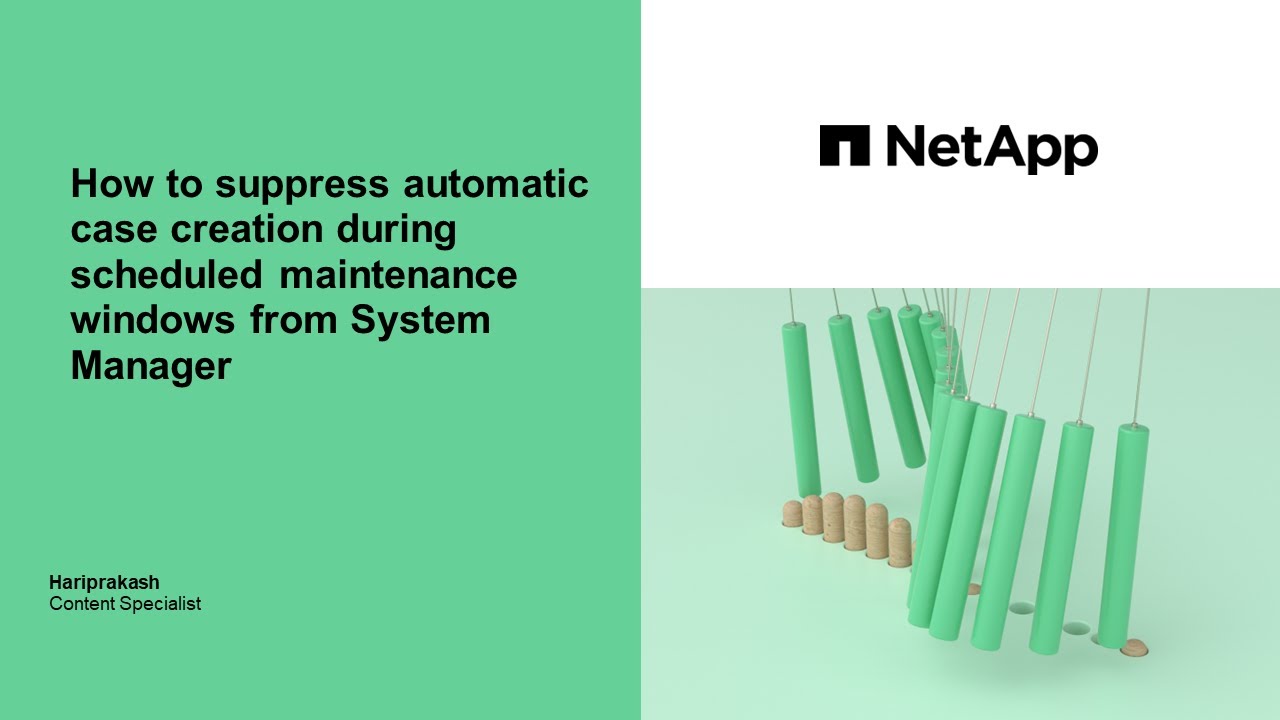 NetAppAssist's tweet card. How to suppress automatic case creation during scheduled maintenance...