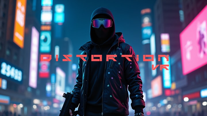 OutSourceDNB's tweet card. Distortion immerses you in Cortex Central, a Cyberpunk megacity where FA Corporation controls society through neural implants, manipulating free will. Uncover the truth behind their "Thought Program"...