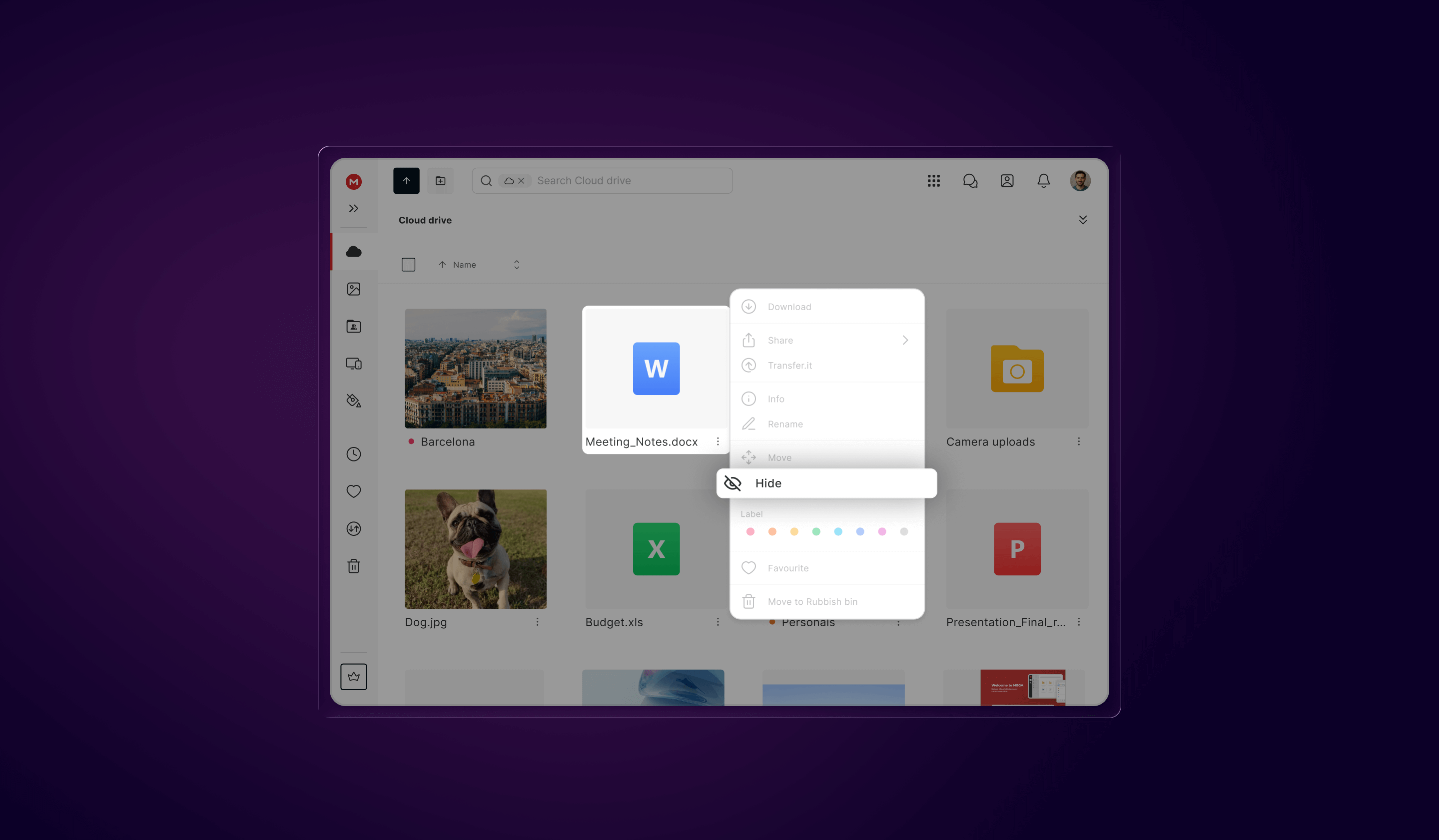 MEGAprivacy's tweet card. Hidden files and folders add privacy to your Cloud. Hide sensitive content, stay organised, and control what is visible in your drive.