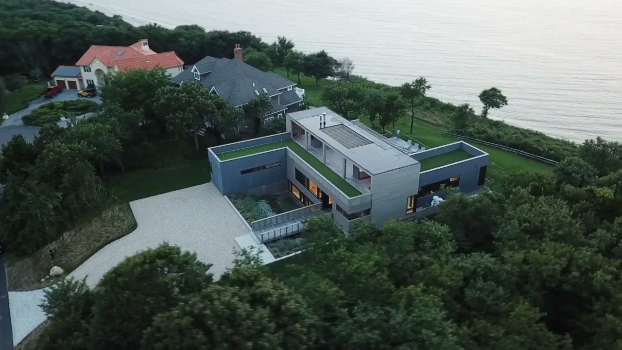 simplexmodular's tweet card. RES4 North Fork Bluff House - Drone