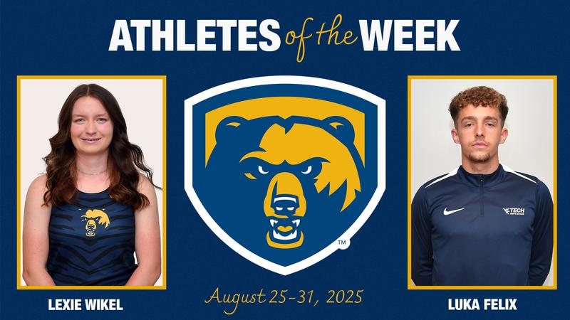 wvutechsports's tweet card. Golden Bear Athletes of the Week for August 25-31, 2025 were announced Tuesday by the WVU Tech Athletic Department. Sophomore Lexie Wikel (women's cross country) and senior Luka Felix (men's soccer)...