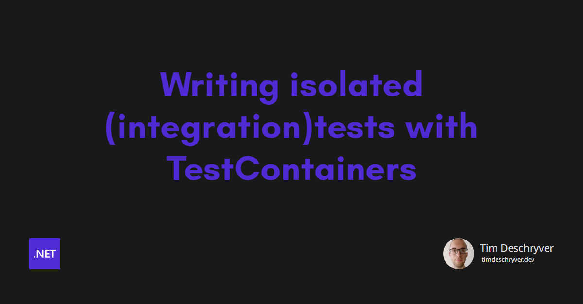 tim_deschryver's tweet card. If you're having troubles with setting up or running your test environment, then this blog post is for you. We will explore what TestContainers is, what problem it solves, and why you should consider...