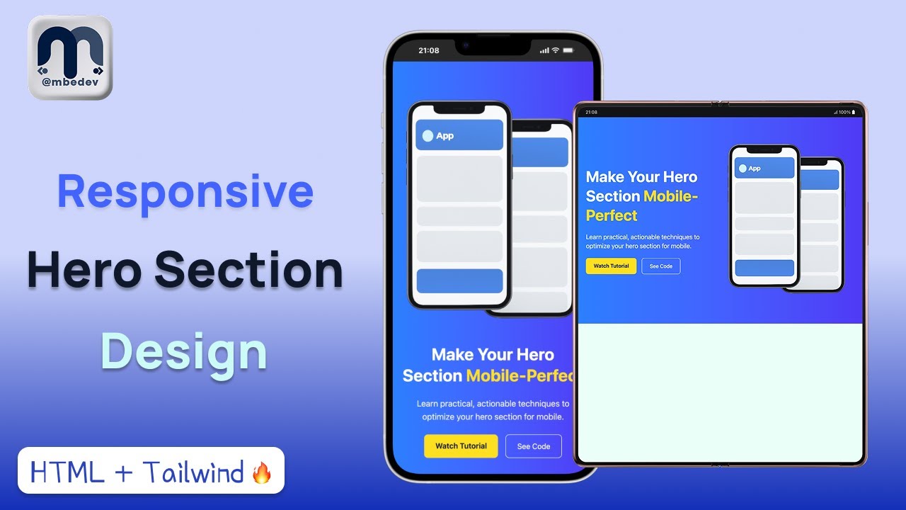 kd_mbedobe's tweet card. Build a Responsive Hero Section with Tailwind CSS