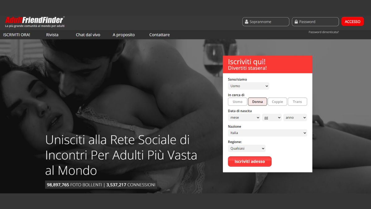 AdultiBlog's tweet card. Scopri la nostra recensione dettagliata di AdultFriendFinder: un viaggio tra funzioni, vantaggi, svantaggi e costi di uno dei top siti di incontri.