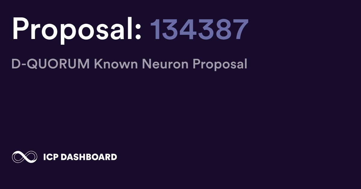 kprodevz's tweet card. D-QUORUM Known Neuron Proposal