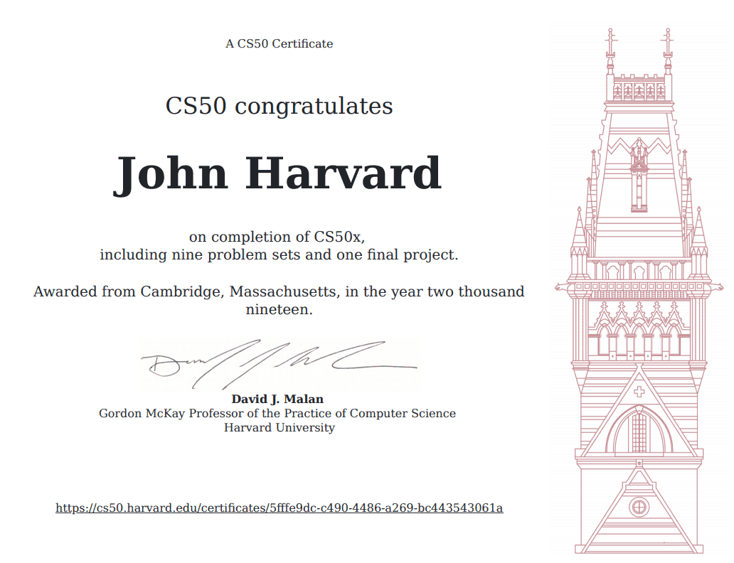 freeCodeCamp's tweet card. In January, I wrote an article on Class Central about CS50, Harvard’s Introduction to Computer Science, which offers a free certificate. In this article, I'll go over CS50’s entire 10-course lineup,...