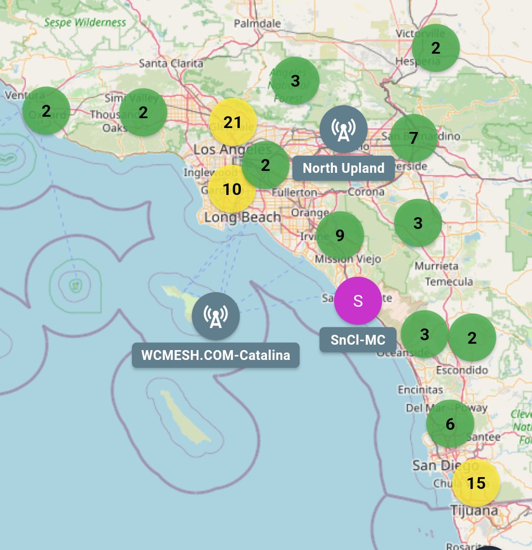 KodyKinzie's tweet card. Attached: 1 image #Meshcore is the future! After 2 years of teaching #Meshtastic classes, I'm finally sold on Meshcore as a more scalable model. Los Angeles has repeaters routing traffic from Tijuana...