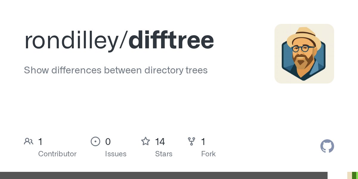 Ron_Dilley's tweet card. Show differences between directory trees. Contribute to rondilley/difftree development by creating an account on GitHub.