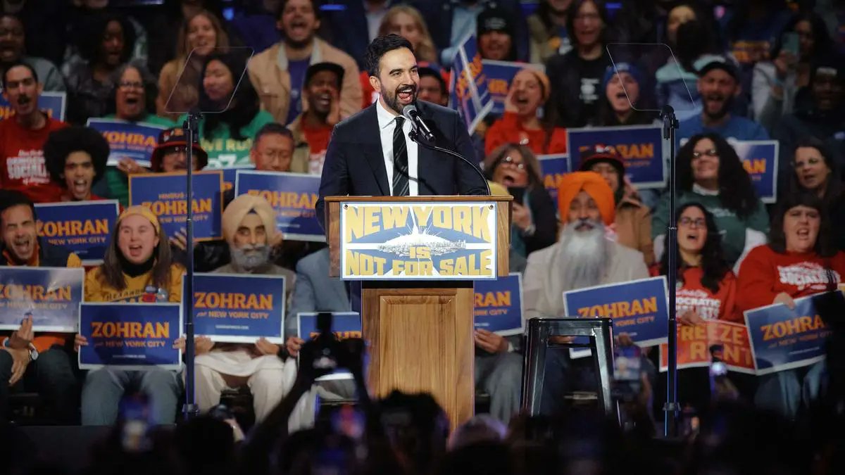 vaishnaroy's tweet card. Zohran Mamdani’s New York mayoral win channels Nehru’s democratic socialism—linking immigrant struggles, equality, and the fight against far-right politics.