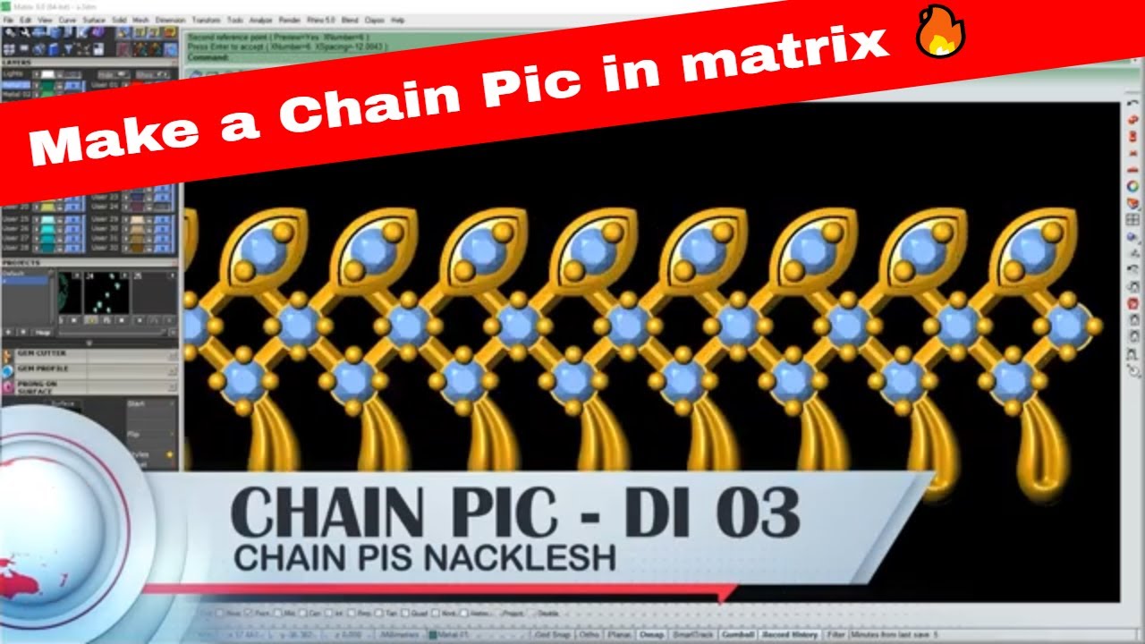skadil_in's tweet card. How To Make a Chain Pic in matrix 🔥 CAD Work | Nacklesh Pic tutorial...