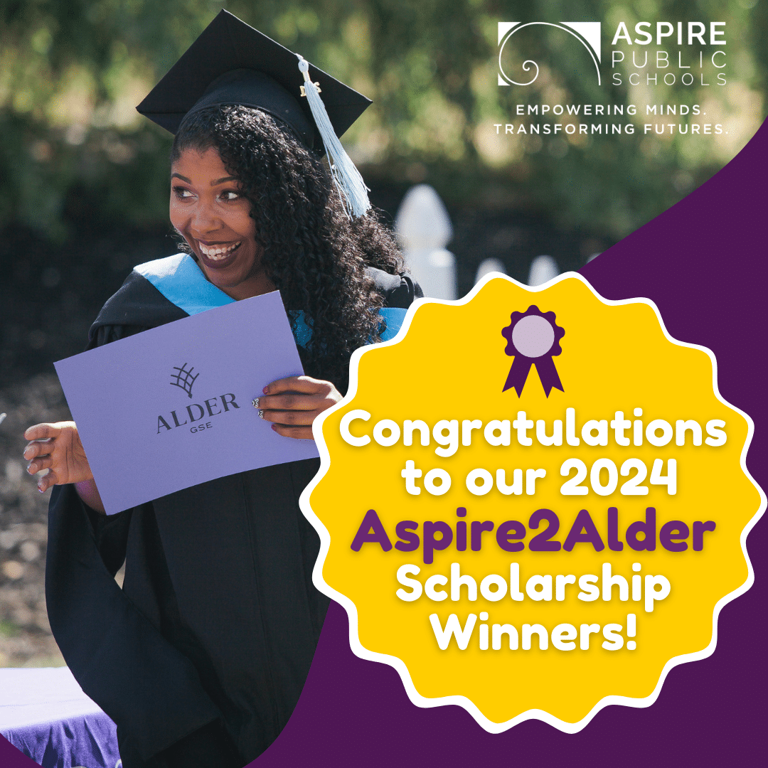 aspire's tweet card. We are so thrilled to announce our 2024 Aspire2Alder winners! This award celebrates employees who have chosen to grow their careers at Aspire by entering into the Alder teacher residency program,...