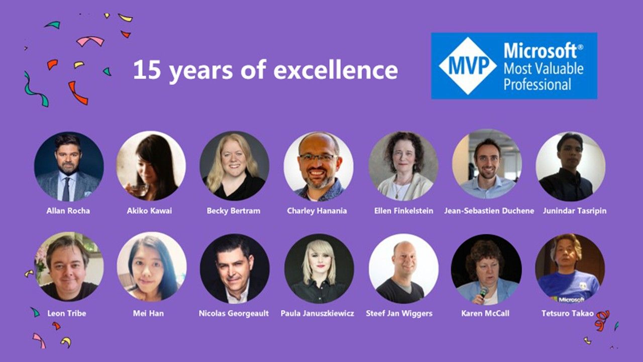 MVPAward's tweet card. Join us in celebrating Microsoft MVPs as they share their inspiring experiences over the past 15 years.